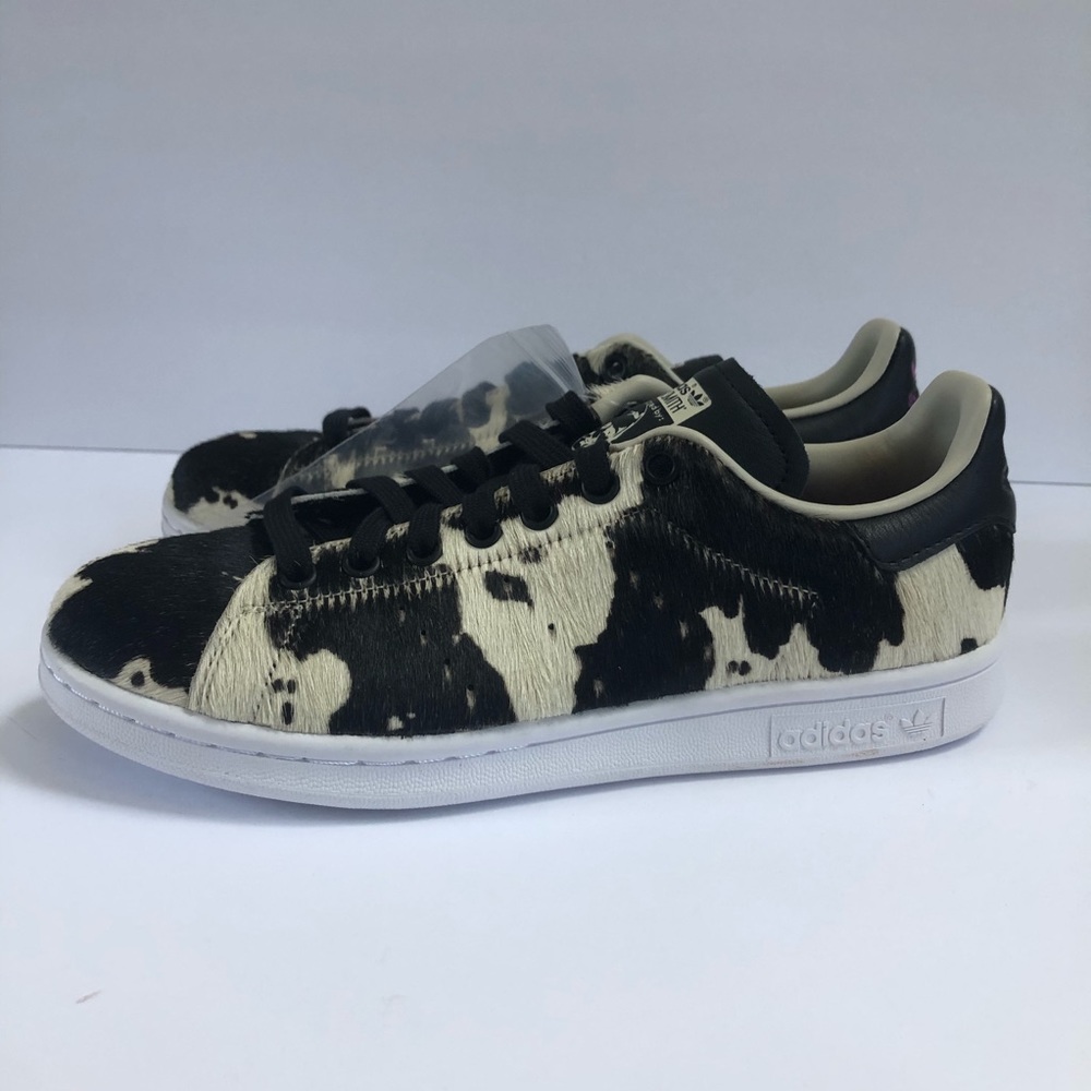 Adidas Stan Smith Fuzzy Cow Print Shoes